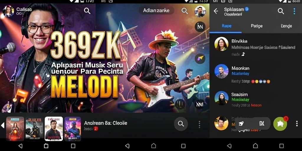 Tangkapan layar utama 369ZK menampilkan UI interaktif dengan variasi musik.