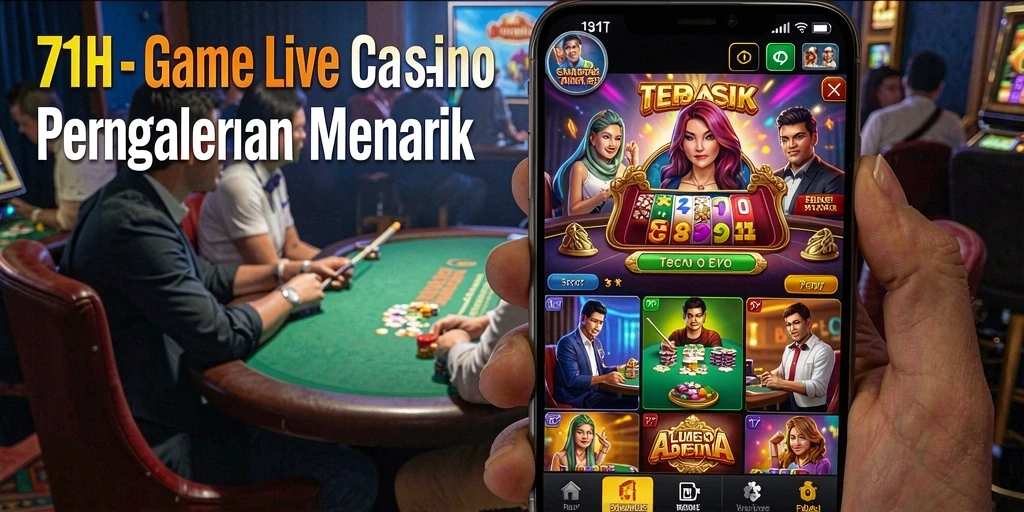 Tampilan gameplay Live Casino di 71H dengan dealer profesional.