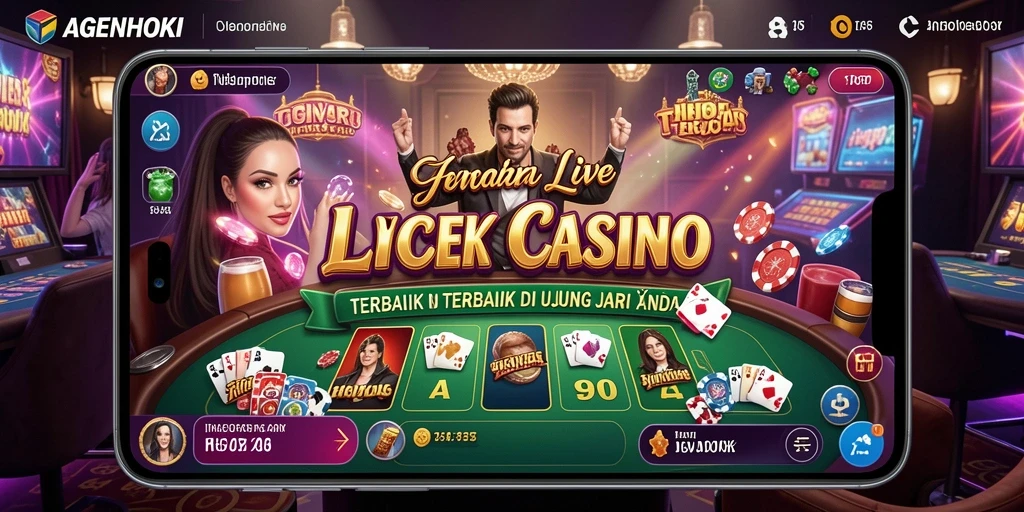 Tampilan Live Casino AGENHOKI dengan dealer profesional dan permainan seru.