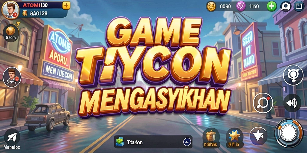 Tampilan gameplay ATOM138 yang memukau dengan elemen Tycoon yang mendalam.