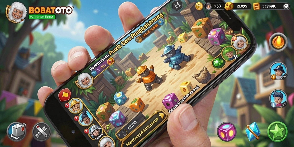 Screenshot utama BOBATOTO menampilkan gameplay seru dengan teka-teki yang menantang.