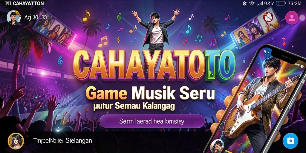 Tampilan gameplay menarik dari CAHAYATOTO dengan berbagai genre musik.