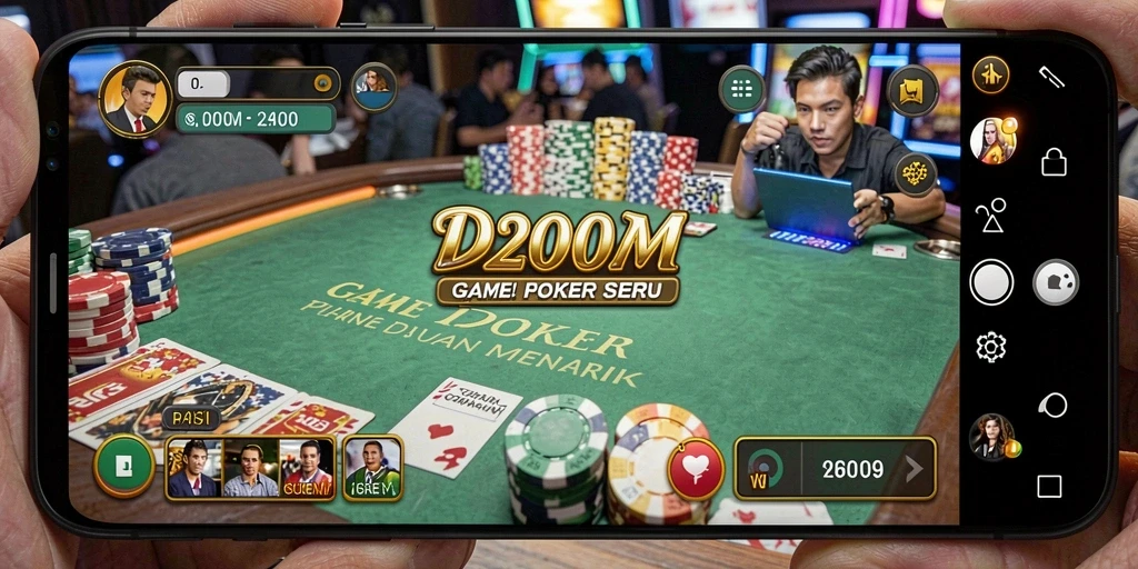 Tampilan gameplay D200M yang mendebarkan dalam permainan Poker.