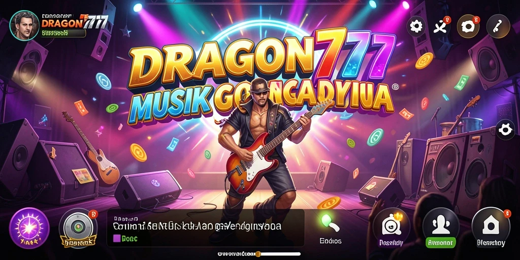 Tampilan utama gameplay DRAGON777 menampilkan interaksi musik yang seru.