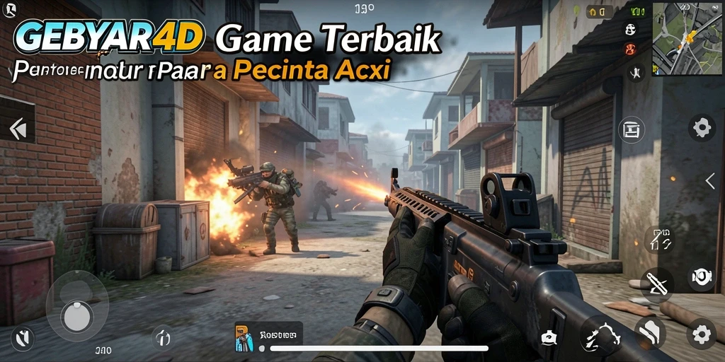 Screenshot gameplay GEBYAR4D menampilkan aksi tembak-menembak seru.