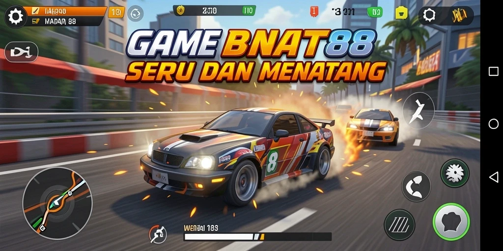 Screenshot gameplay balapan yang intens di GRANAT88.