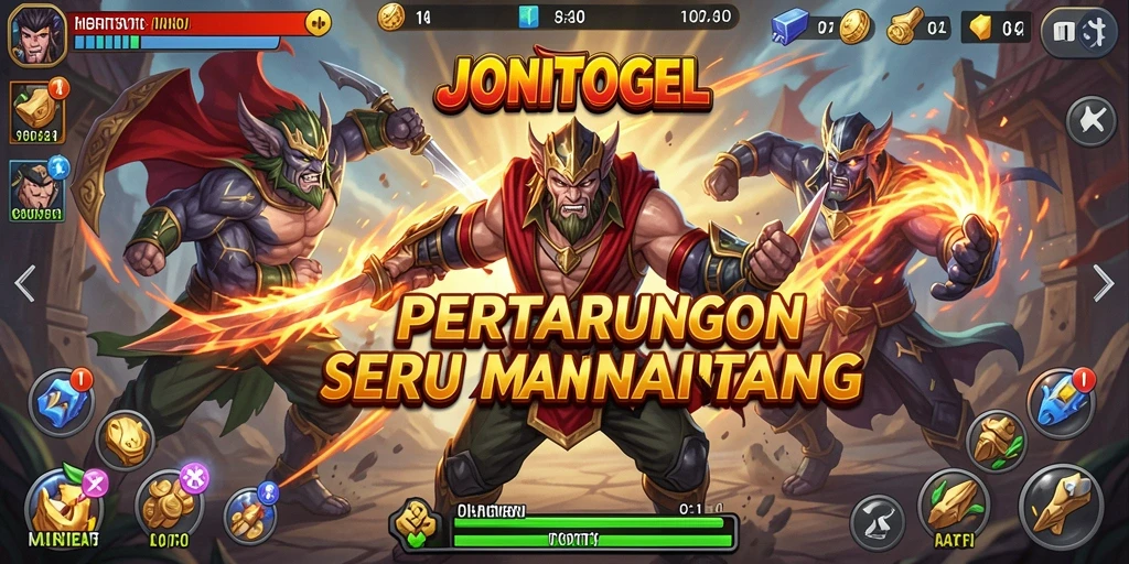 Tangkapan layar gameplay JONITOGEL yang menampilkan aksi pertarungan.