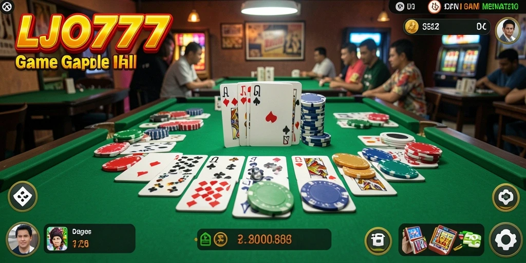 Gameplay menarik LJO777 saat bermain Gaple dengan teman.