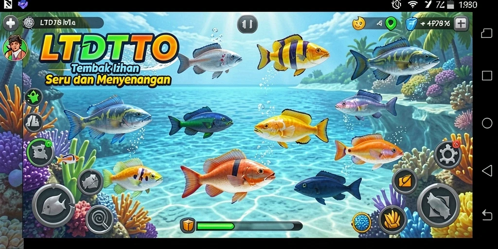 Tampilan gameplay LTDTOTO menampilkan aksi menembak ikan yang seru.