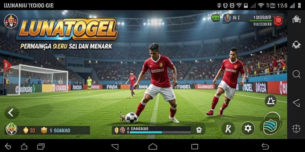 Tangkapan layar LUNATOGEL menampilkan aksi pertandingan olahraga yang seru.
