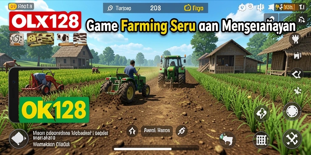 Gambaran gameplay OLX128 dalam suasana pertanian yang asri dan interaktif.