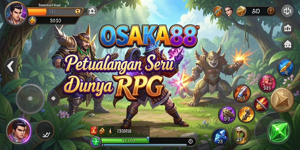 Tampilan gameplay <strong>OSAKA88</strong> yang menampilkan pertarungan seru di dunia fantasi.