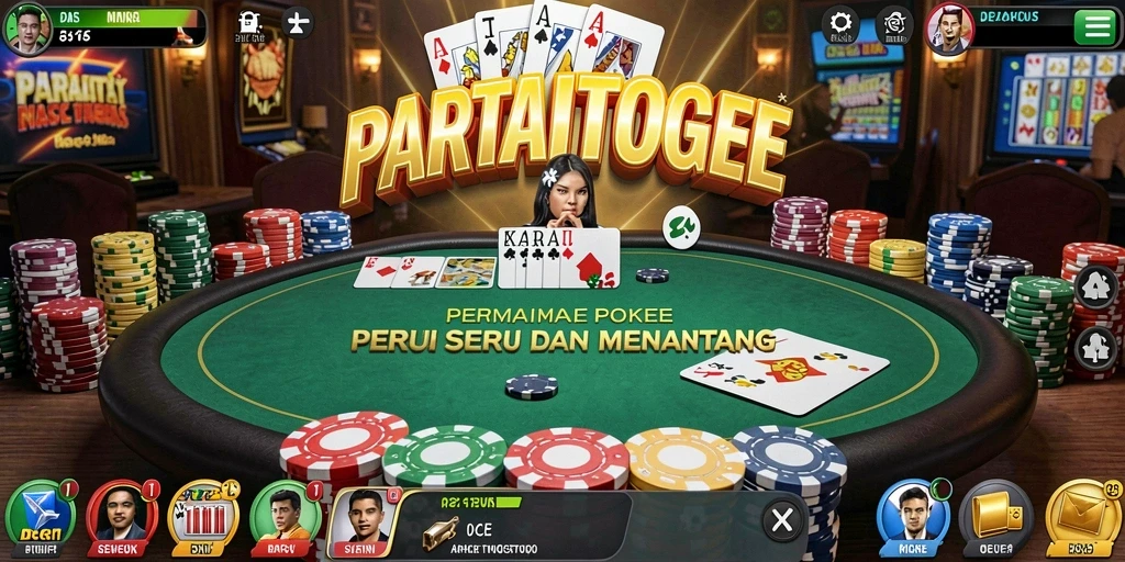 Tampilan gameplay seru PARTAITOGEL dengan fitur interaksi sosial.