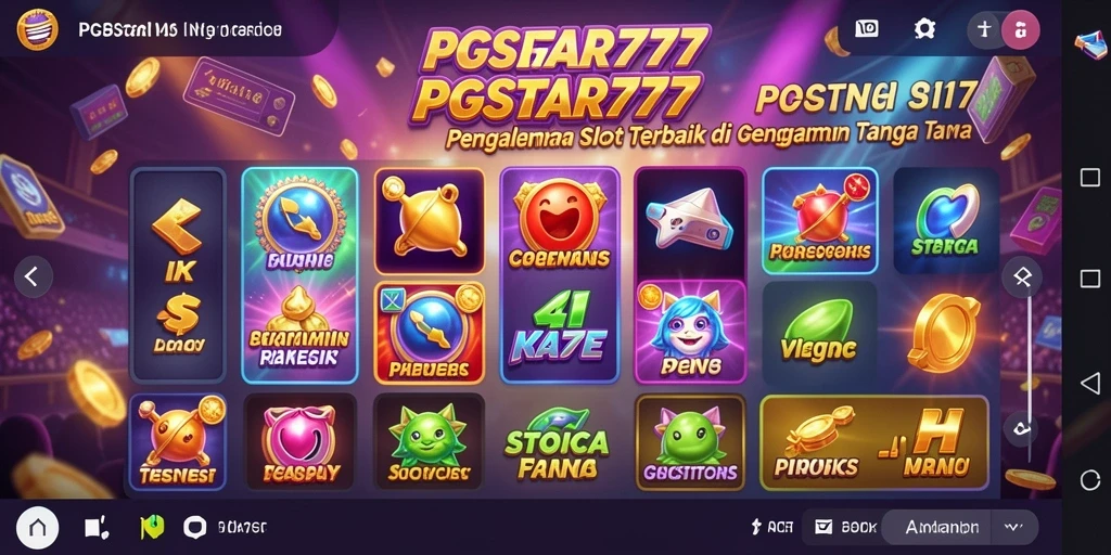 Tampilan gameplay PGSTAR777 yang mengasyikkan dengan mesin Slot berwarna-warni.