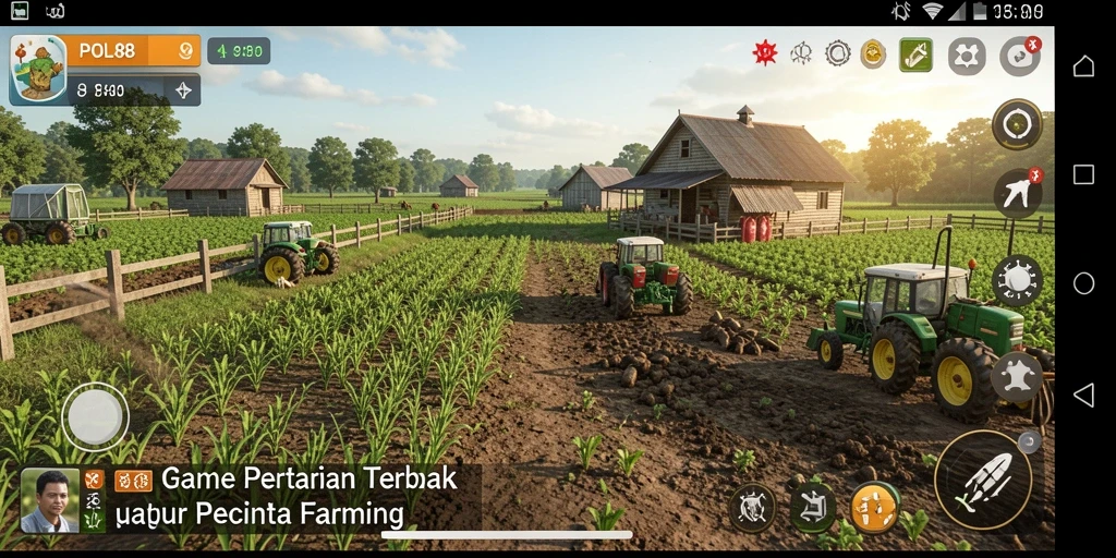 Tampilan gameplay <strong>POL88</strong> yang memukau dengan ladang yang subur.