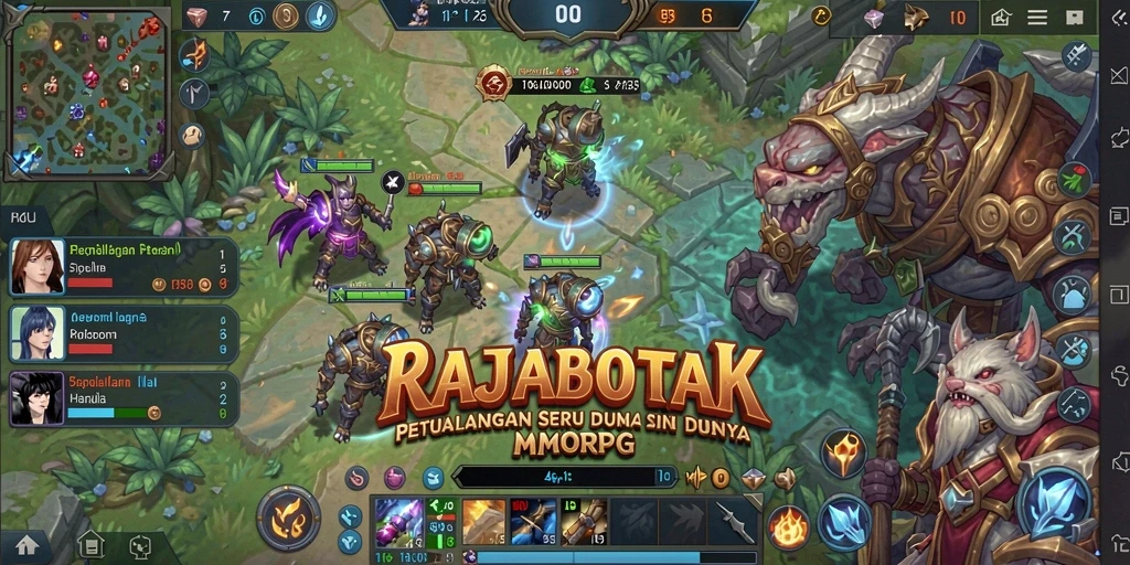 Tampilan gameplay seru di RAJABOTAK dengan aksi pertarungan yang intens.