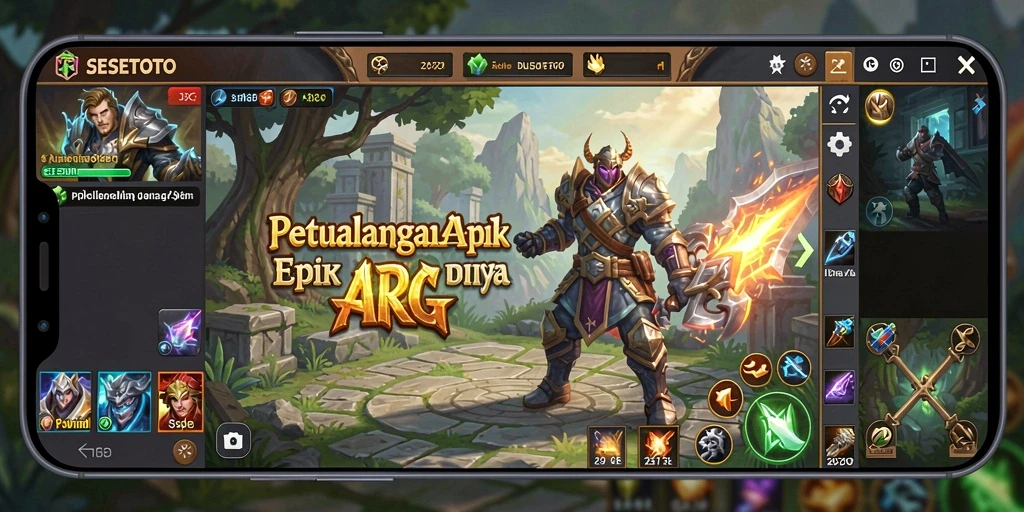 Tampilan epik gameplay SESETOTO yang penuh aksi ARPG.