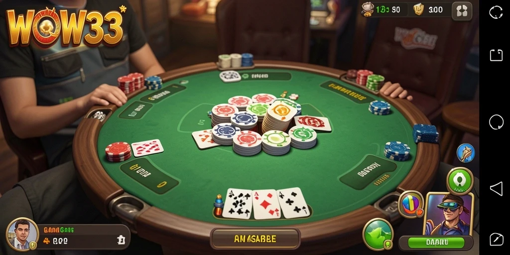 Tampilan grafis menawan dari gameplay Gaple WOW33.